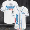 Natural Light White Baseball Jersey