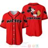 Personalized Chilling Mickey Mouse Disney All Over Print Red Baseball Jersey